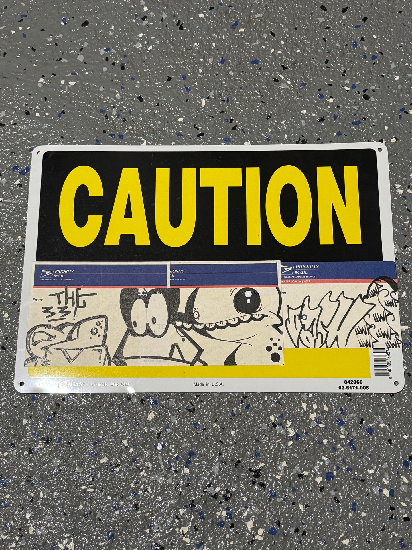 Metal Caution Sign 2015